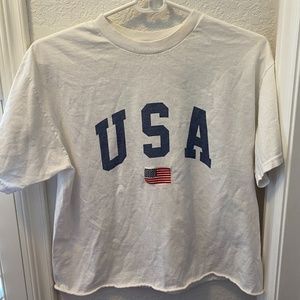 Brandy Melville USA Graphic Crop Tee
